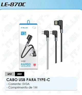 Cabo USB para TIPO C LE-870C