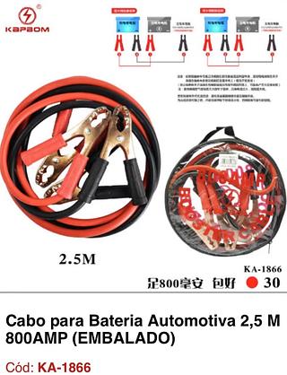 Cabo para bateria automotiva 2.5M 800AMP KA-1866