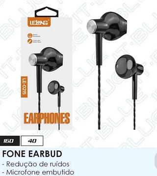 Fone com fio sem borrachinha com microfone com 200pcs