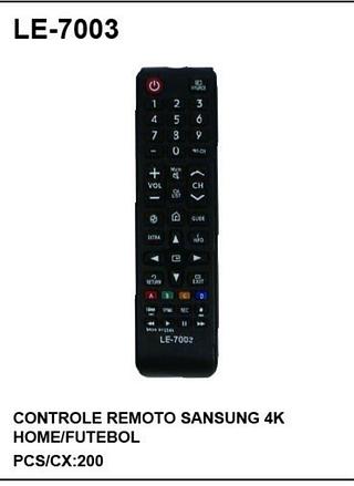 Controle remoto Samsung 4K home/futebol LE-7003