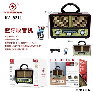 Rádio FM AM com bluetooth cartão memória USB KA3311