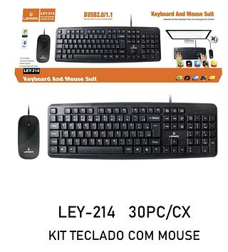 KIT TECLADO COM MOUSE LEY-214
