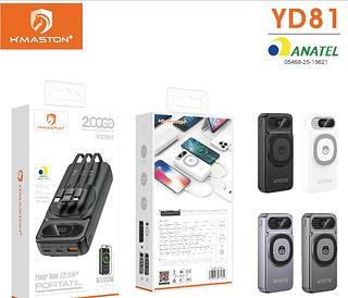 Carregador portátil 20mil MAH 15W com indução SEM fio YD81