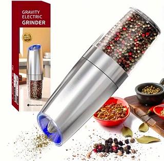 Moedor Elétrico de Pimenta Sal Tempero Automático Por Gravidade Sensor Led cozinha