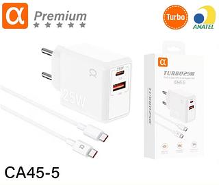 Kit carregador TIPO-C para TIPO-C 25W cabo 1M CA455