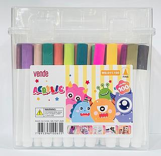 Canetinha acrílico 100 peças WD-100