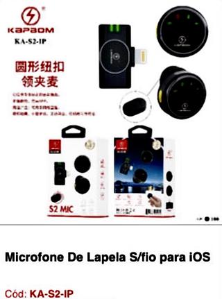 Microfone de lapela sem fio para IOS KA-S2-IP