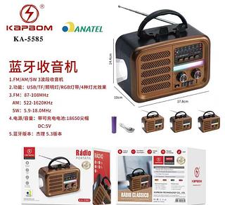 Rádio FM AM Bluetooth USB cartão memória KA5585