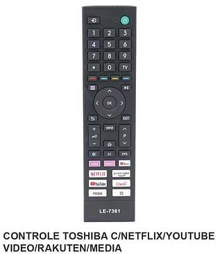 CONTROLE TOSHIBA C/NETFLIX/YOUTUBE VIDEO/RAKUTEN/MEDIA LE7361