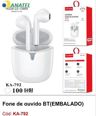 Fone sem fio Bluetooth sem borrachinha KA792