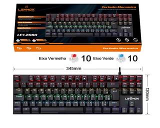 Teclado gamer Mecânico com Fio Entrada UsB RGB LEY2080