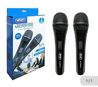 Microfone dinâmico com 2 microfones KP-M0015 Caixa fechado com 50pcs