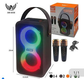 CAIXA DE SOM BT Com 2 microfone com 20pcs