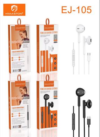 Fone com fio sem borrachinha com microfone EJ105