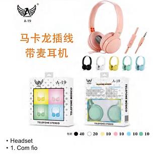 Fone com fio colorido A19