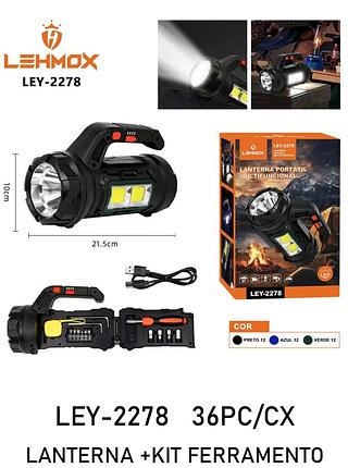 Lanterna portátil multifuncional com kit ferramento LEY-2278
