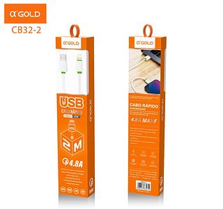 Cabo de carga iOS - 4.8A Cabo de 2 metros CB322