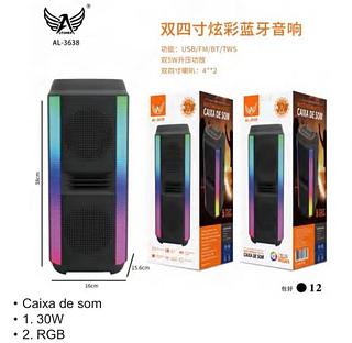 Caixa de som Bluetooth USB cartão memória com RGB com 12pcs