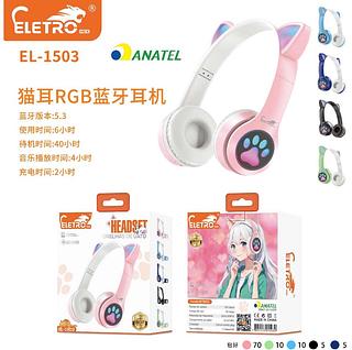 Fone gatinha Bluetooth com rgb EL1503