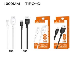 Cabo Carregador USB TYPE C 1 Metro LE2012TC