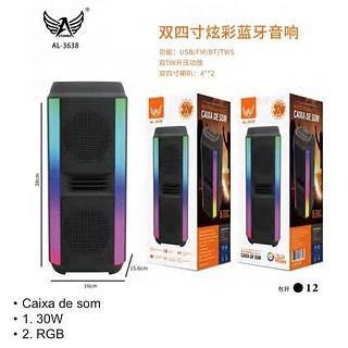 Caixa de som Bluetooth USB cartão memória com RGB AL3638