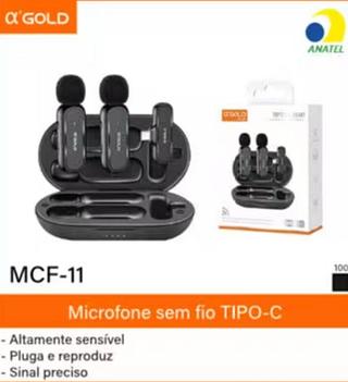Microfone lapela tipo c com 2 MCF-11