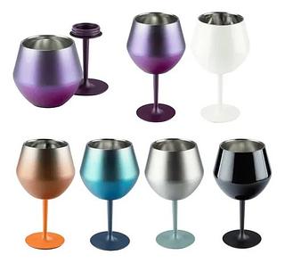 ￼Taça e Copo Térmico De Aço Inoxidável 2 Em 1 Prismática Cocktail