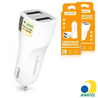 Carregador veicular 2 entrada USB LE-507funte