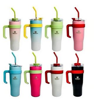 Copo térmico aço inox 1250 ml com tampa e canudo