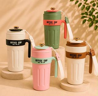 ￼Caneca Termica 650ml Com Alça Parede Dupla Tampa Vedada Visor Digital