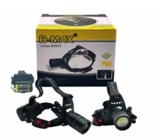 Lanterna de Cabeça •Recarregável • Com Zoom • LED P50 • 2 pilhas BM810