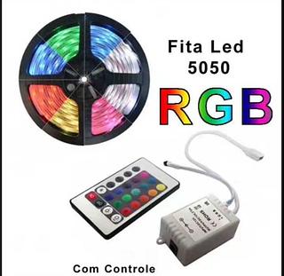 fita led colorida RGB 5M com fonte