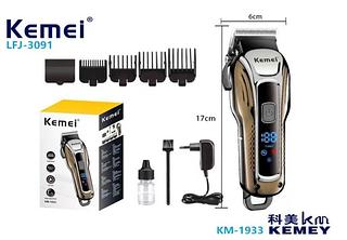 Máquina Corte De Cabelo Sem Fio Visor Digital Kemei Km-1933