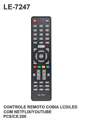 Controle remoto Cobia LCD/com NeTFLIX/YouTube LE7247