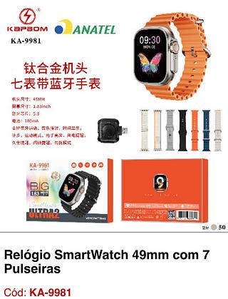 Relógio SmartWatch 49mm com 7 Pulseiras KA-9981