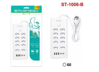 Régua Eletrica 2 Metros 10 Entradas 3 USB 3 PD ST1006B