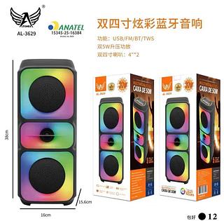 CAIXA DE SOM BT RGB Possui entrada para microfones AL3629