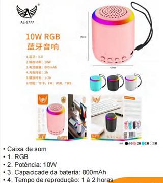 Caixa de som Bluetooth com RGB 10W AL6777