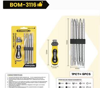 CHAVE DE FENDA DUPLA MA GNÉTICA EXTENSÍVEL 11 EM 1 BOM3116