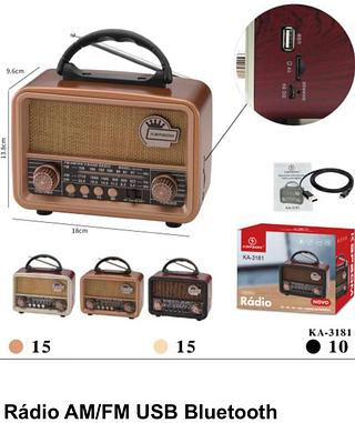 Caixa de som Bluetooth USB cartão memória FM AM KA3181