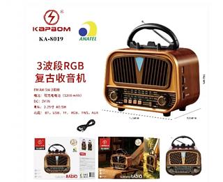 Rádio Retrô RGB de 3 Faixas 155*142mm Cód: KA-8019