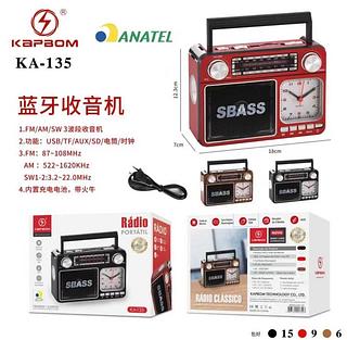 Rádio FM AM Bluetooth KA135 com 30pcs