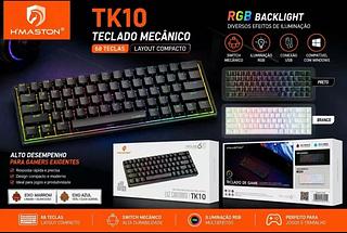 Teclado Mecânico De Três Modos Luz Contorno 68 Teclad Luz RGB TK10