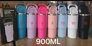 Copo térmico 900 ml aço inox com tampa para automóveis