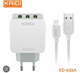 Carregador iPhone 3.1A 3USB kaidi. KD606A