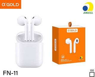 Fone de ouvido Bluetooth - Bluetooth - Case para carregamento - 5,0 Caixa FN11