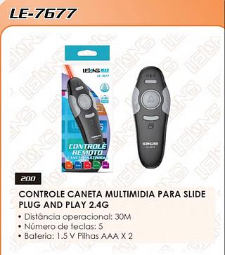 Controle caneta multimedia para slide plug and play 2.4G LE7677