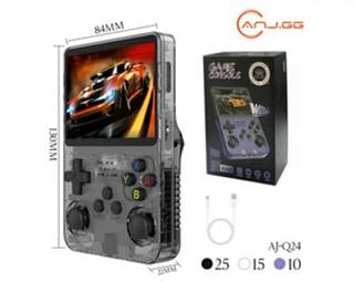 Mini Game Portátil Video Game Console de bolso para jogos R36S, cartão TF de 64 GB integrado, tela IPS de 3,5 polegadas AJQ24