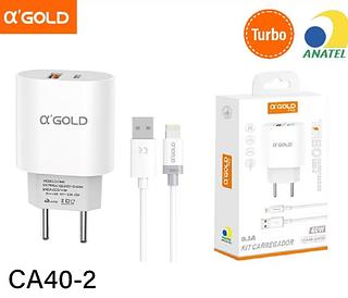 Kit carregador iOS 9.1A Saída USB + TIPO - Turbo USB QC4.0 + PD QC3.0 - 40W CA402