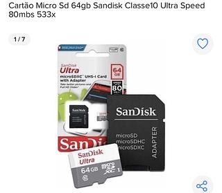 cartao de memoria sandisk 64giga original